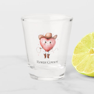 Western Cowgirl Heart with Cowboy Hat Shot Glass