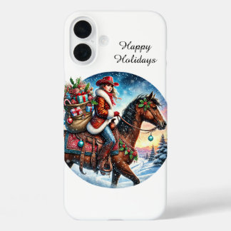 Western cowgirl Holiday customisable iPhone 16 Plus Case