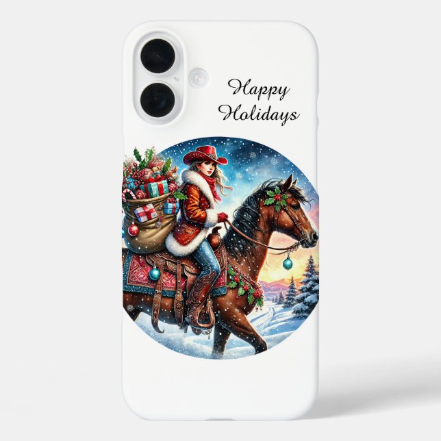 Western cowgirl Holiday customisable  Case-Mate iPhone Case (Back)