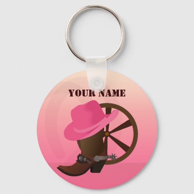 Western Cowgirl Keychain (Front)