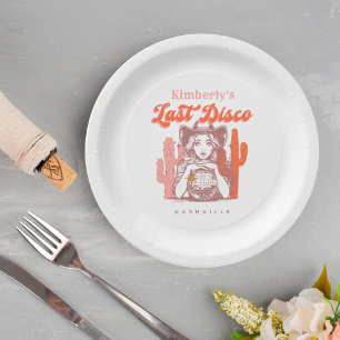 Western Cowgirl Last Disco Bachelorette Party  Paper Plate