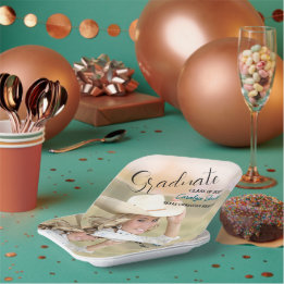 Western Cowgirl Photo Graduation Paper Plate