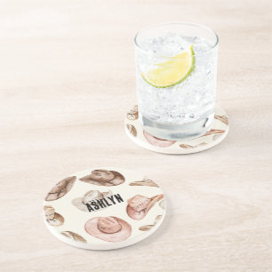 Western Cowgirl Pink Brown Hats Coaster