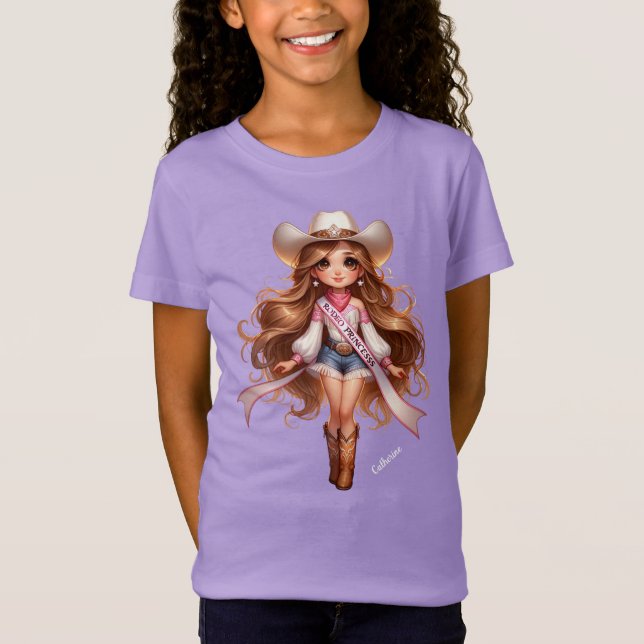 Western Cowgirl Rodeo Princess Custom T-Shirt (Front)