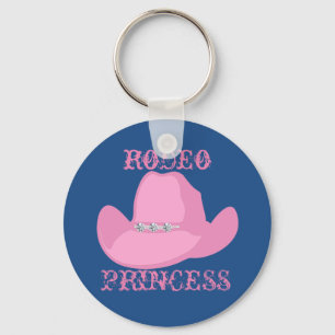 Western Cowgirl Rodeo Princess With Horse Key Ring