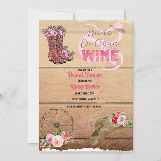 Western Cowgirl | Rustic Bridal Shower Invitation (Front)
