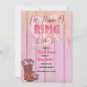 Western Cowgirl   Rustic Bridal Shower Invitation