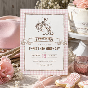 Western Cowgirl Saddle Up Birthday Party  Invitation