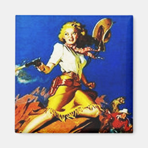 Western Cowgirl Shoot Out Magnet