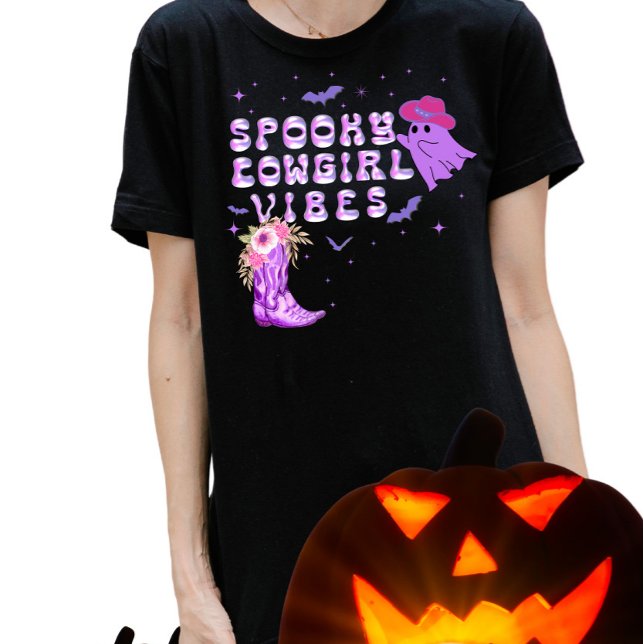 Western Cowgirl Style "Spooky Cowgirl Vibes" Tri-Blend Shirt (Creator Uploaded)