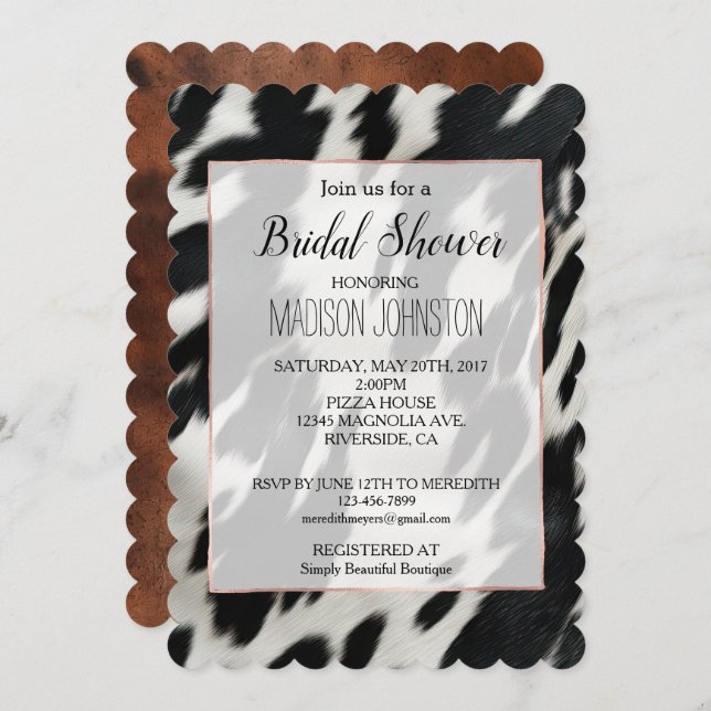 Western Cowhide Invitation (Front/Back)