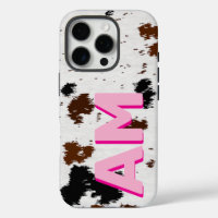 Western Cowhide Pink Shadow Monogrammed