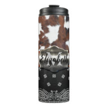 Western Cowhide Thermal Tumbler