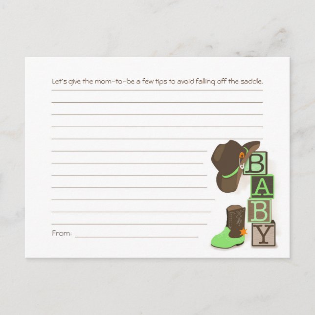 Western Cowpoke Mum Tips Card (Front)