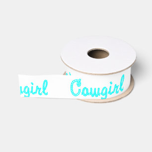 Western Craft Floral Gift Ribbon Cowgirl Rope Text Grosgrain Ribbon