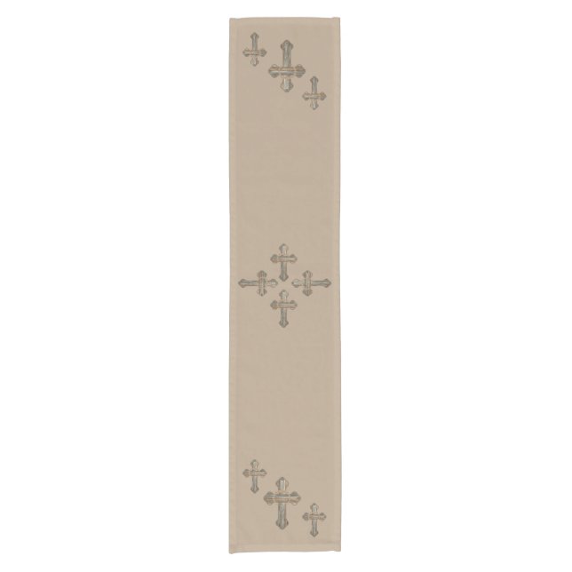 Western Cross Barnwood Ropes and Conchos Short Table Runner (Front)