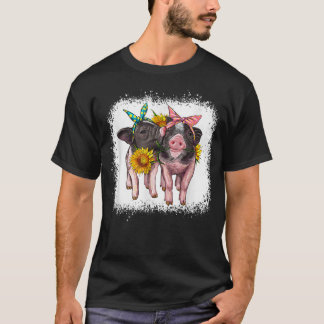 Western Cute Baby Pigs Bleached Cute For Boy Girl  T-Shirt