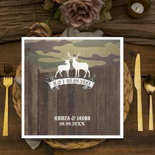 Western Deer The Hunt Is Over Wedding  Napkin