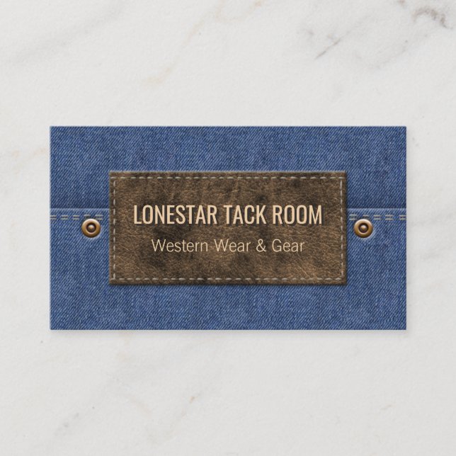 Western Denim Blue | Leather Tag Country Business (Front)