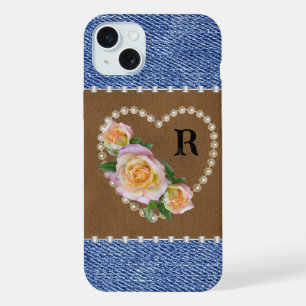 Western Denim, Leather, Pearls & Roses iPhone 15 Plus Case
