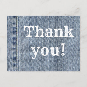 Western Denim Thank You Postcard