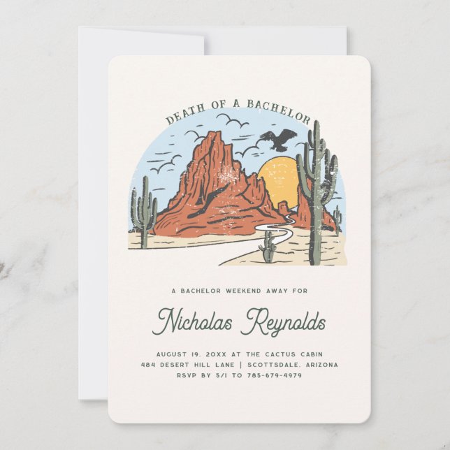 Western Desert | Bachelor Party Invitation (Front)