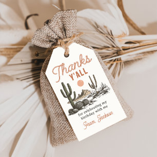 Western Desert Cowboy Rodeo Birthday Gift Tags