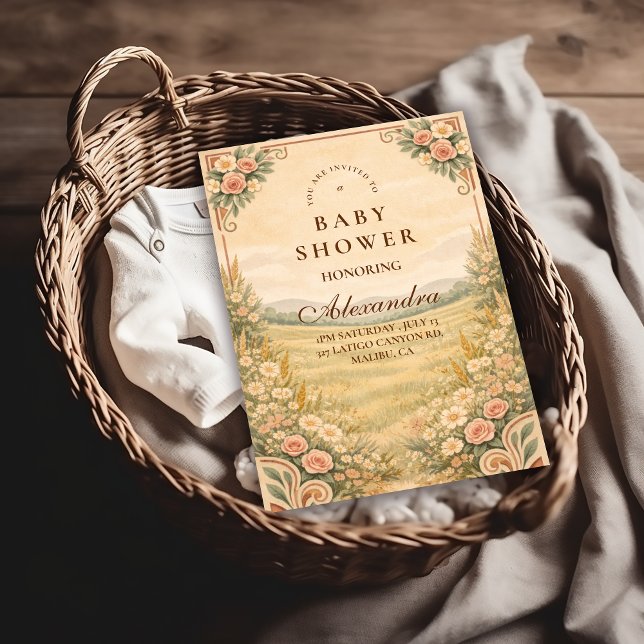 Western Desert Floral Baby Shower Invitation (Creator Uploaded)