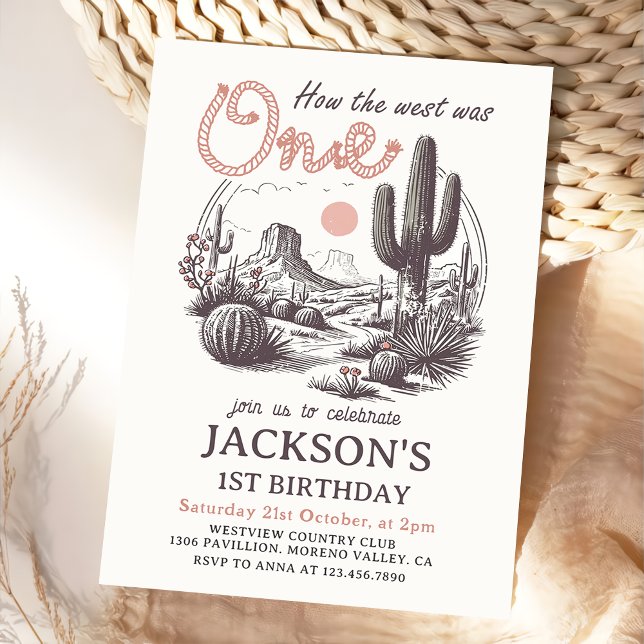 Western Desert Rodeo 1st Birthday Invitation (Creator Uploaded)
