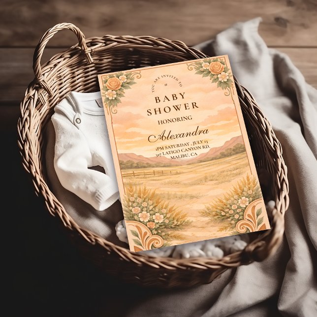 Western Desert Wildflower Baby Shower Invitation (Creator Uploaded)