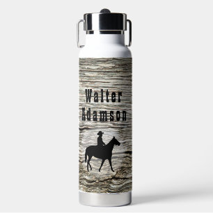 Western design Horseshoe and Horse personalise Water Bottle