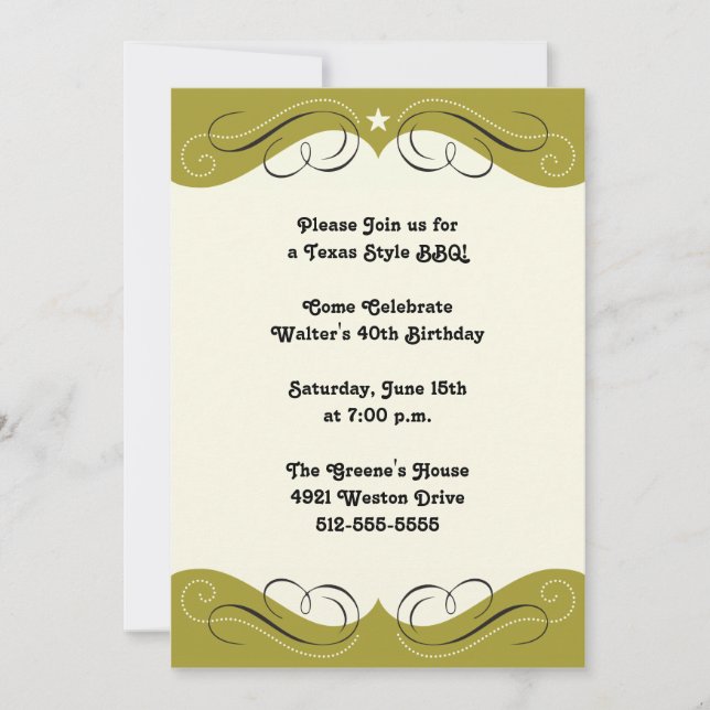 Western Design Party Invitation (Front)