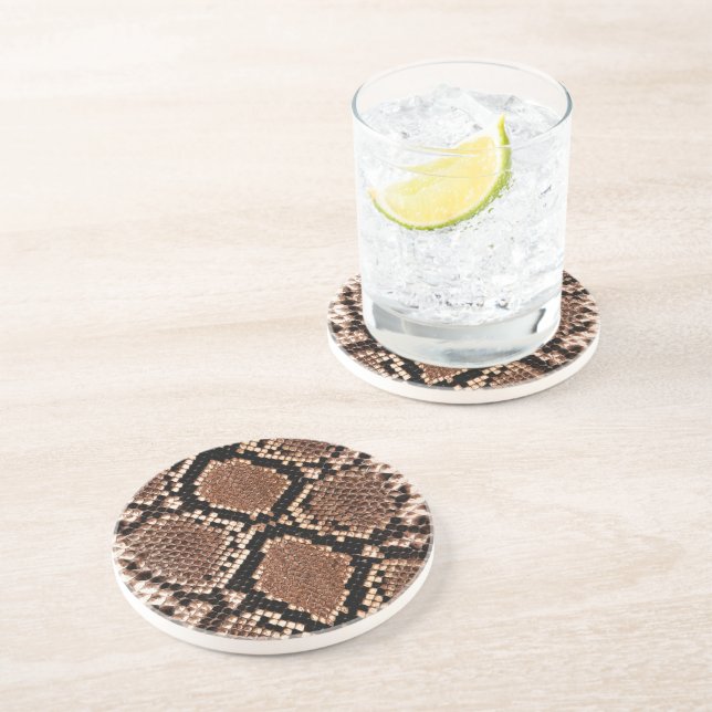 Western Diamondback Rattlesnake Skin Coaster (Side)