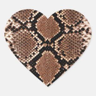 Western Diamondback Rattlesnake Skin Heart Sticker