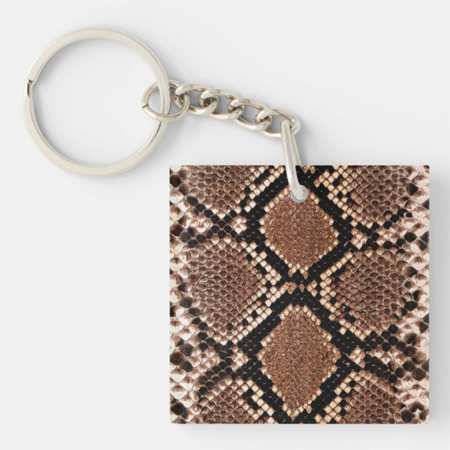 Western Diamondback Rattlesnake Skin Key Ring (Front)