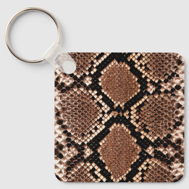 Western Diamondback Rattlesnake Skin Key Ring (Front)