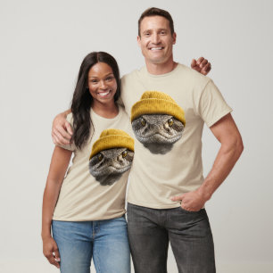 Western Diamondback Rattlesnake Wearing Beanie T-Shirt