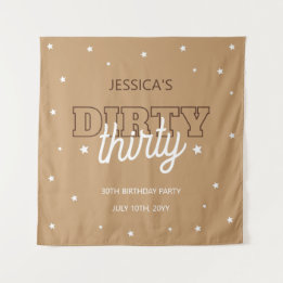 Western Dirty Thirty 30th Birthday Party Backdrop Tapestry