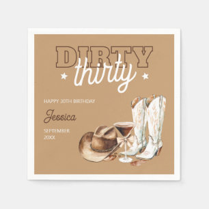 Western Dirty Thirty Cowgirl 30th Birthday Party Napkin