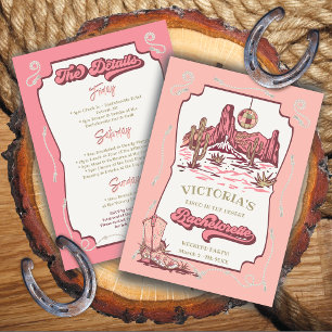 Western Disco Desert Cowgirl Bachelorette Party Invitation