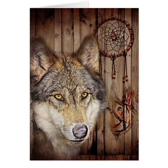 Western dream catcher  native american indian wolf (Front)