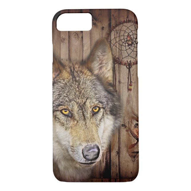Western dream catcher  native american indian wolf Case-Mate iPhone case (Back)