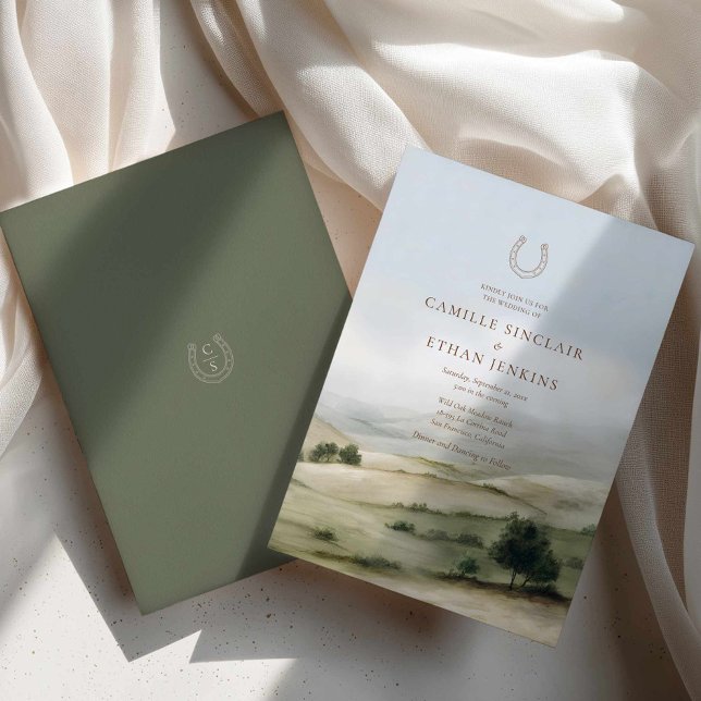 Western Elegant Ranch Wedding Invitation (Elegant Country Wedding Invitation)