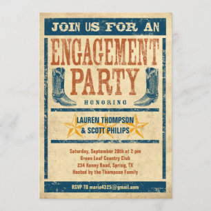 Western Engagement Party Invitations