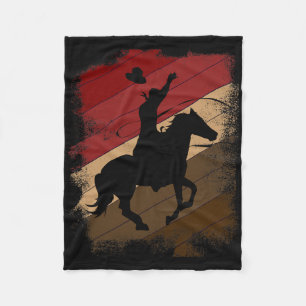 Western Equestrian Farmer Horseback Riding Gift Ho Fleece Blanket