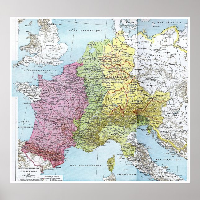 Western Europe at the Treaty of Verdun: 843 Poster (Front)