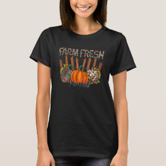Western Fall Farm Fresh Pumpkins Farmer Girl Thank T-Shirt