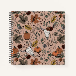 Western Fall Harvest and Cow Skulls Notebook