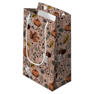 Western Fall Harvest and Cow Skulls Small Gift Bag