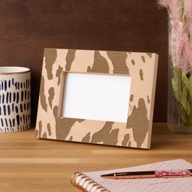 Western Farm Animal Cow Print Etched Frames (Left)